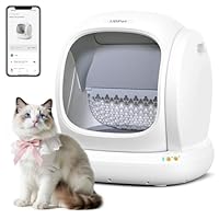 UBPet Open-Top Self Cleaning Litter Box - 75L Automatic Cat Litter Box for Multiple Cats with Safety Protection, App Control, Odor-Free, Low Noise, Includes Trash Bags