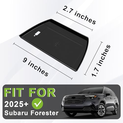 Image of Muslogy Center Console Inserts Compatible with 2025 Subaru Forester Accessories, Center Console Wireless Charger Protective Mat Liner Anti-Slip Phone Charge Area Charging Protection