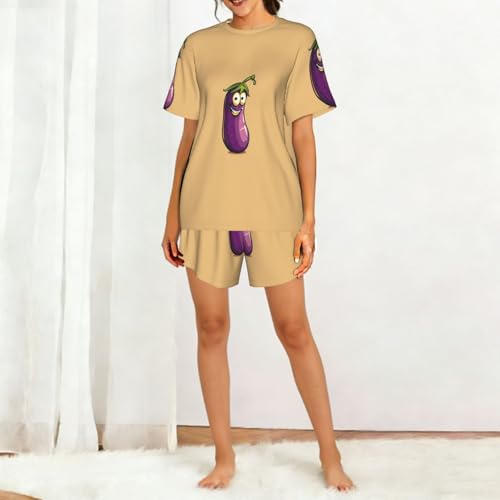 Estampado de berenjena de dibujos para ropa infantil de algodon 3