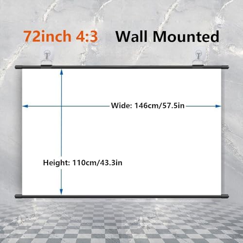Pantalla de proyección retráctil manual 72 pulgadas 4:3 miniatura 2