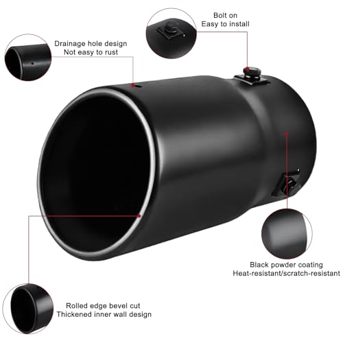 Image of 1.5 inch-2 inch Inlet Exhaust Tip Adjustable, 1.5 inch-2 inch x 3.5 inch x 6 inch for car
