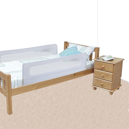 Safetots Barriera Extra Larga Doppia Bianca 140cm di Larghezza x 50cm di Altezza, Sponda per Letto per Bambini per la Sicurezza, Barriera Sicura per Letto Bambino, Sponda per ogni lato del letto