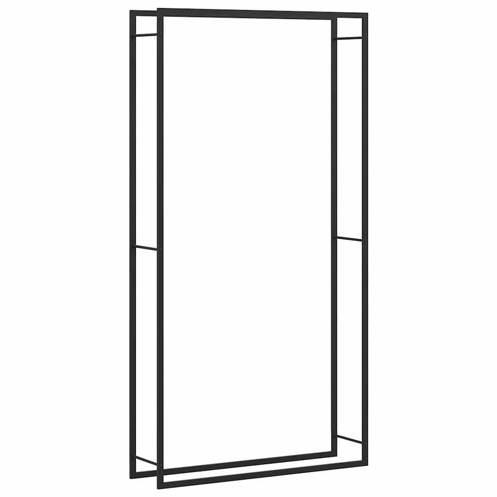 vidaXL Leñero Estante Leña Sala Salón Estar Organizador Mueble Estantería Almacenamiento Decoración Habitación Acero Negro Mate 110x28x214 cm