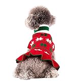 KYEESE Christmas Dog Sweater Dress for Small Dogs Turtleneck Dogs Pullover Knit with Leash Hole Fall...