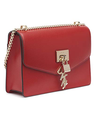 Image of DKNY Women's Elissa Leather Shoulder Bag with Logo Charm