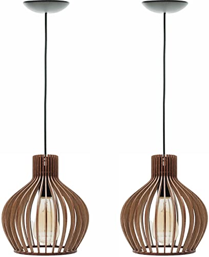 Kit 2 Pendentes Lustre Luminária de Teto Rússia P (19x22cm)