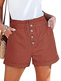 NIMIN Womens Shorts for Summer High Waisted Shorts Comfy Lightweight Cotton Shorts Lounge Shorts...