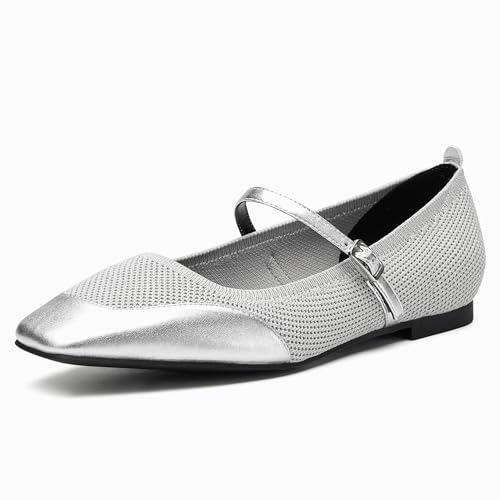Women's Mary Jane Flats - Comfortable Ballet Style Shoes with Adjustable Strap, Lightweight Breathable Work Flats for Women, Office & Daily Wear