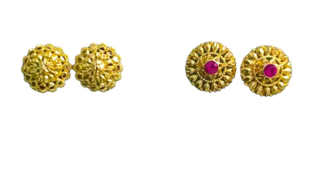 Trending One Gram Gold Stud Earrings COMBO Offer Two types Gold Round studs Copper Jhumki Earring for Women, Girls, Teenagers, (B0DBV9VSN7) Amazon Price History, Amazon Price Tracker