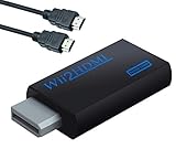 Wii to HDMI Converter HONSHEN Wii Adapter Black with 3ft HDMI Cable Output Video Audio with 3.5mm...