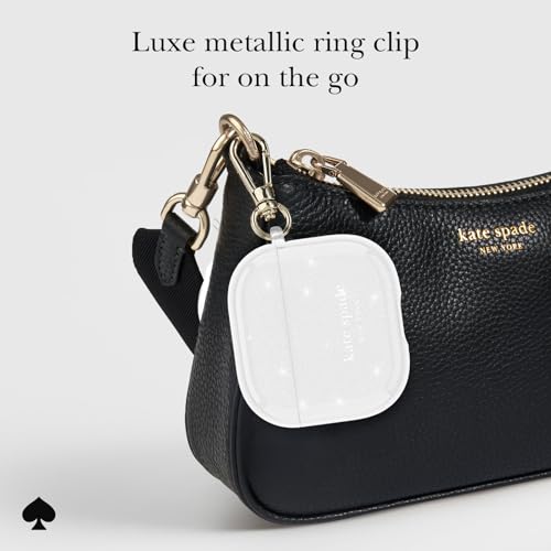 Image of kate spade new york AirPods 4 Protective Case with Keychain Ring - That Sparkle Silver, Compatible with AirPods 4th Generation