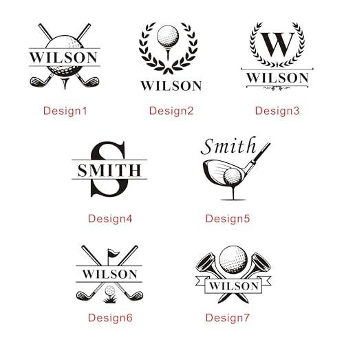 EDSG Personalized Golf Ball Bag Leather Golf Ball & Tee Holder with Belt Clip Personalized Gifts for Men Women Golfers Fathers Day Birthday Personalized Gift for Dad Grandpa Uncle (Brown)