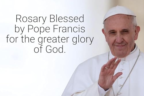 SANCTUM VERITAS Colar de rosário genuíno feito na Itália abençoado pelo Papa Francisco, cruz de meda