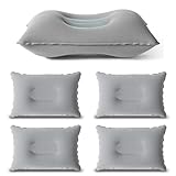 YFFSFDC キャンプ 枕 4個セット トラベルピロー アウトドア枕 軽量 コンパクト 収納便利 エアーピロー アウトドア キャンプ 車中泊 登山 飛行機 旅行用 携帯枕 トラベルピロー (グレー)