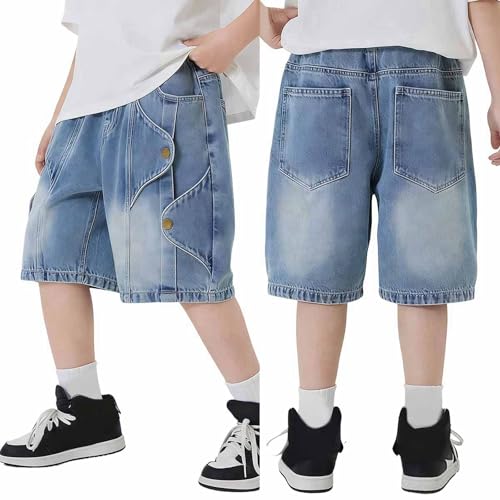 Shorts en jean garçons facile à enfiler avec taille élastique confortable