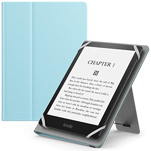 Moko Funda Universal para Tablet Fire de 6 6,8 y 7 Pulgadas, con Correa de Mano y Soporte Ajustable para Tablet Fire, Kindle/Kobo/Voyaga/Lenovo/Sony Kindle eBooks e Readers, Color Azul