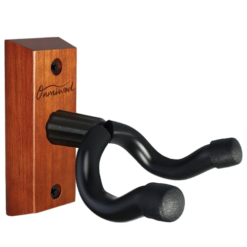 Guitar Wall Mount, Mahogany Wood Guitar Hanger, U-Shaped Guitar Wall Hanger Mount, Guitar Holder Hook Stand Wall for Acoustic, Electric Guitar, Banjo, Bass, for Guitar Player Men Boy