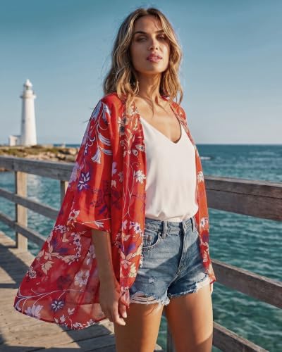 Image of Swimsuit Coverups for Women Sarong Beach Bikini Wrap Sheer Short Skirt Chiffon Scarf for Swimwear