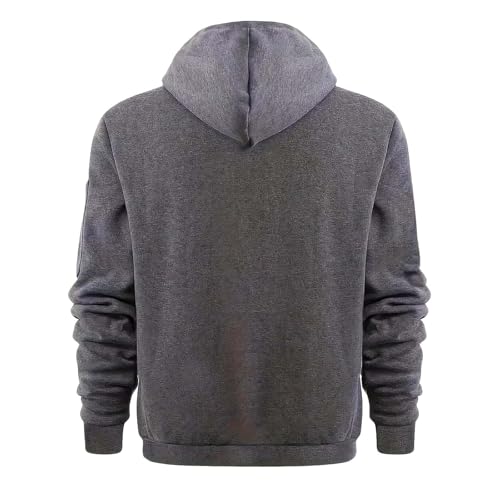 Tactical Hoodies for Men Full Zip Up Hoodie Loose Casual Workout Athletic Hooded Sweatshirt Jackets with Pockets 20253