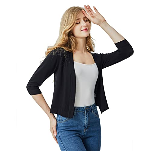 Ciormis 2024 Shrug Cardigan for Dress-3/4 Sleeve Women's Cropped Shrugs Sweater Open Front…4