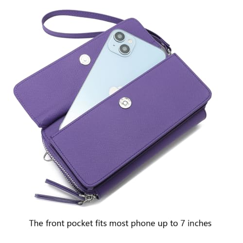 Image of Lanyani RFID Crossbody Wallet Wristlet Purse with Phone Pocket For Women Vegan Leather