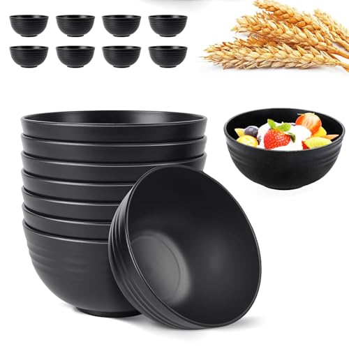 Lot de 8 bols à céréales, 700 ml, saladiers, bols à fruits, bols mélangeurs, bols à soupe, bols à salade incassables en plastique pour soupe,...