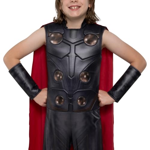 MARVEL Thor Official Youth Halloween Costume - Premium Quality Padded Jumpsuit with Detachable Cape by Jazwares Costume Play - Used condition - Image 3