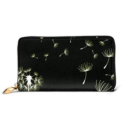 Preisvergleich Produktbild JHGFG Mode Handtasche Reißverschluss Brieftasche Vektor-Illustration Löwenzahn Blume Telefon Kupplung Geldbörse Abendkupplung Blockieren Leder Brieftasche Multi Card Organizer