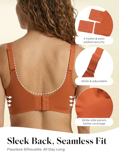 Image of COMFELIE Women Wirefree Bra for Women Deep V Neck Everyday Bras Comfortable Wireless Brassiere