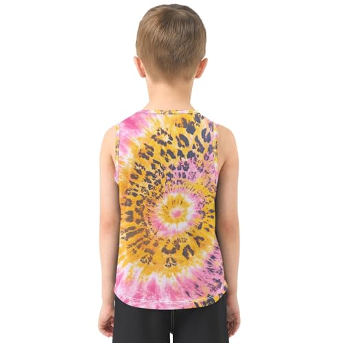 Boys' Tank Top Shirt Leopard Pink Tie Dye Sleeveless T-Shirts3