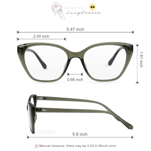 Image of Sumato Blue Light Blocking Glasses for Men and Women Square Thick Frame Non-Prescription Clear Lens Eyewear Eyeglasses