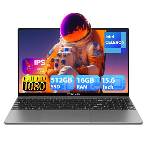 TECLAST TB05 portatil Intel Celeron N95, Ordenador portatil 15.6' Teclado Retroiluminado, Laptop Up to 3.4GHz, Notebook 16GB DDR4+512GB SSD, FHD 1920x1080 IPS, WiFi 5, BT5.0, Type-C x 1, HDMI x 1
