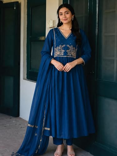 Robe brodée en viscose mélangée de qualité supérieure ANNI Designer - 6