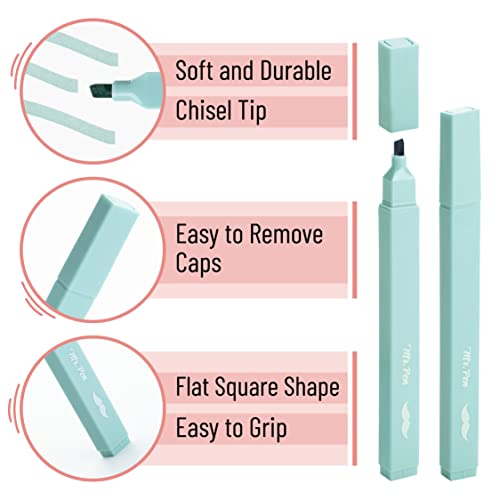 Image of Mr. Pen - Cute Aesthetic Highlighters Set of 8, Chisel Tip, Earthy Colors, No Bleed Bible Pastel