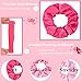 Satin Scrunchies Set of 12 - Elastic Silk Bubble for Girls, Pink Hair Accessories and Valentine's Day Gifts