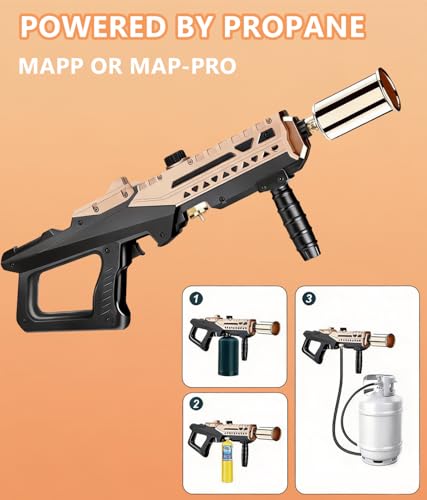 Image of Propane Grill Torch Gun - Cooking Torch - Culinary Torch Sous Vide - Adjustable Flamethrower for BBQ, Campfire, Charcoal Wood Grills Lighter(Tank Not Included)