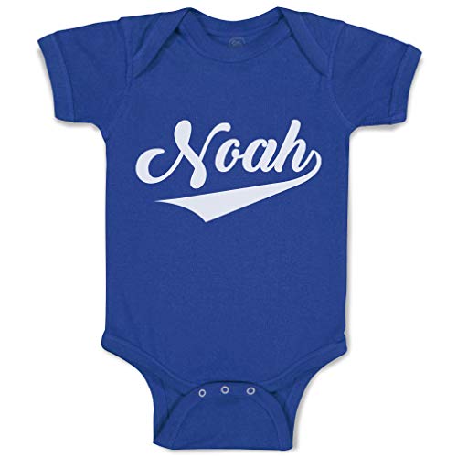 Cute Rascals Baby Bodysuit Noah's Name and Ark Bible Stories Funny Boy & Girl Baby Clothes Cotton Royal Blue Design Only 6 Months