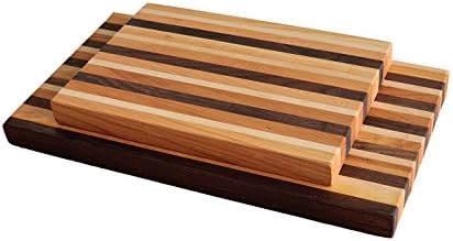 Jonathan Alden Woodworker's Classic American Hardwood Butcher Block Cutting Board, 2 Piece Set