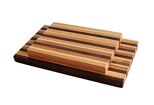 Jonathan Alden Woodworker's Classic American Hardwood Butcher Block Cutting Board, 2 Piece Set #TOP3