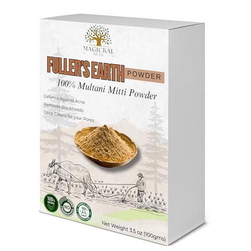 Magickal Hues Multani Mitti Powder 3.5 oz | Fullers Earth Powder | Indian Healing Clay | Natural Indian Earth Face & Hair Mask | Purifying Healing Clay for Glowing Skin & Healthy Hair