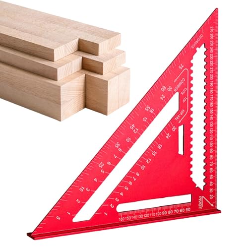 laxreheye Escuadra de carpintería, escuadra de velocidad,Herramienta de ángulo cuadrado triangular - cuadrado de metal portátil, herramienta cuadrada multifuncional para carpintería, diseñadores