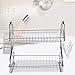 YXZQ Scaffale, scolapiatti, stendino a 2 Piani Scaldapiatti Acciaio Inossidabile con scolapiatti Utensile per la Cucina Domestica Scodella per Tazza Scolapiatti Organizzatore, 39 x 38 x 16 c
