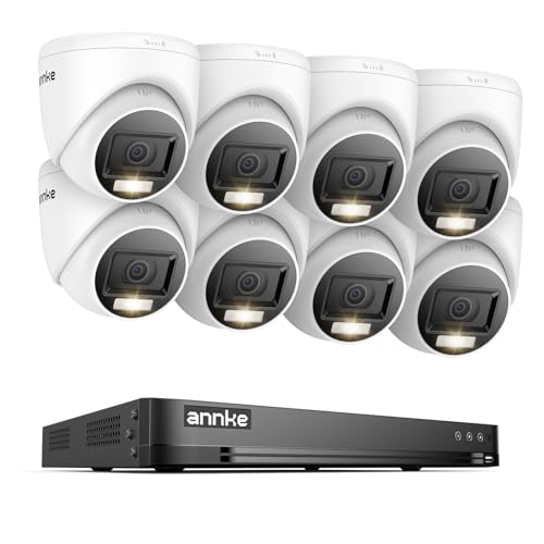 ANNKE Sistema de cámara de seguridad 1080P, grabadora DVR de 32 canales 3K Lite con detección de movimiento AI, 8 x 2 MP (1920 × 1080) con cable Torret Cámaras con visión nocturna Smart Color, sin
