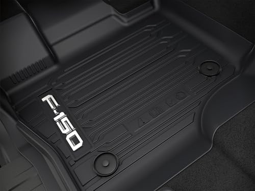 Ford Genuine OEM All Weather Floor Mat Set for Ford F-150 SuperCrew with Carpet Floor | 3 Piece Black Set Fits 2015-2024 | ML3Z1613300AA
