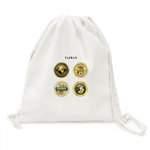 Sac cordon toile voyage motif Taïwan sacoche souple pliable pour sport