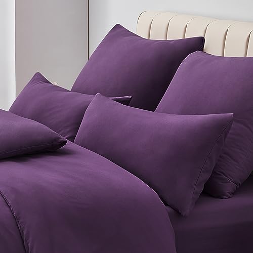Aisbo Kissenbezug 80x80 2er Set - Kopfkissenbezug 80 x 80 Lila mit Reißverschluss aus Mikrofaser, ÖKO-TEX Pillow Cover 80x80cm… – Ansicht 3