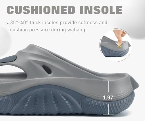 Image of COFACE Men Orthopedic Footbed Flip Flops Fabric Toe Post Beach Sandals Size 7-15