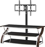 Whalen Payton Brown Cherry 3-in-1 Flat Panel TV Stand for TVs up to 65"