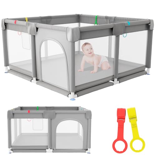 JUPPLIES Parque Infantil Bebe 120x120cm + 2 Agarraderas – Corrali...