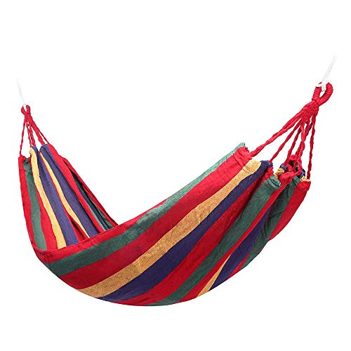 Xuanbao Hammock Chair 2 Person Hammock Chair Outdoor Camping Leisure Bed Hanging Bed Double Sleeping (Color : Red, Size : 240x150cm)